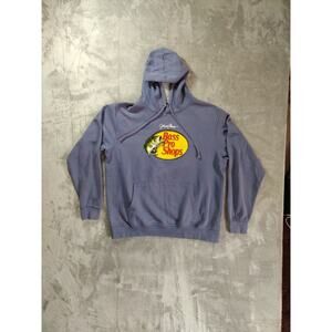 Bass Pro Shop Hoodie Sweatshirt Mens Large Blue Jimmy Morris Outdoor Casual